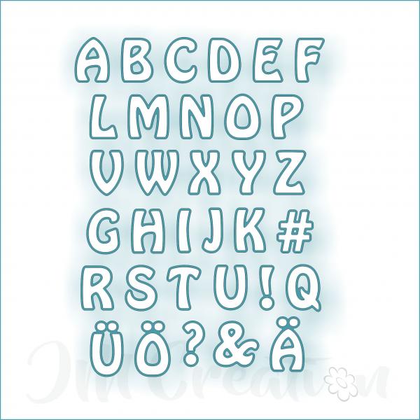 Stanzschablone - ABC mit Rand